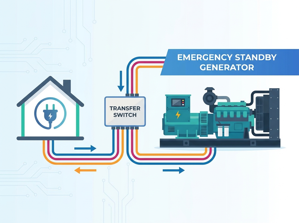 Connecting a diesel generator to a residential power inlet box safely