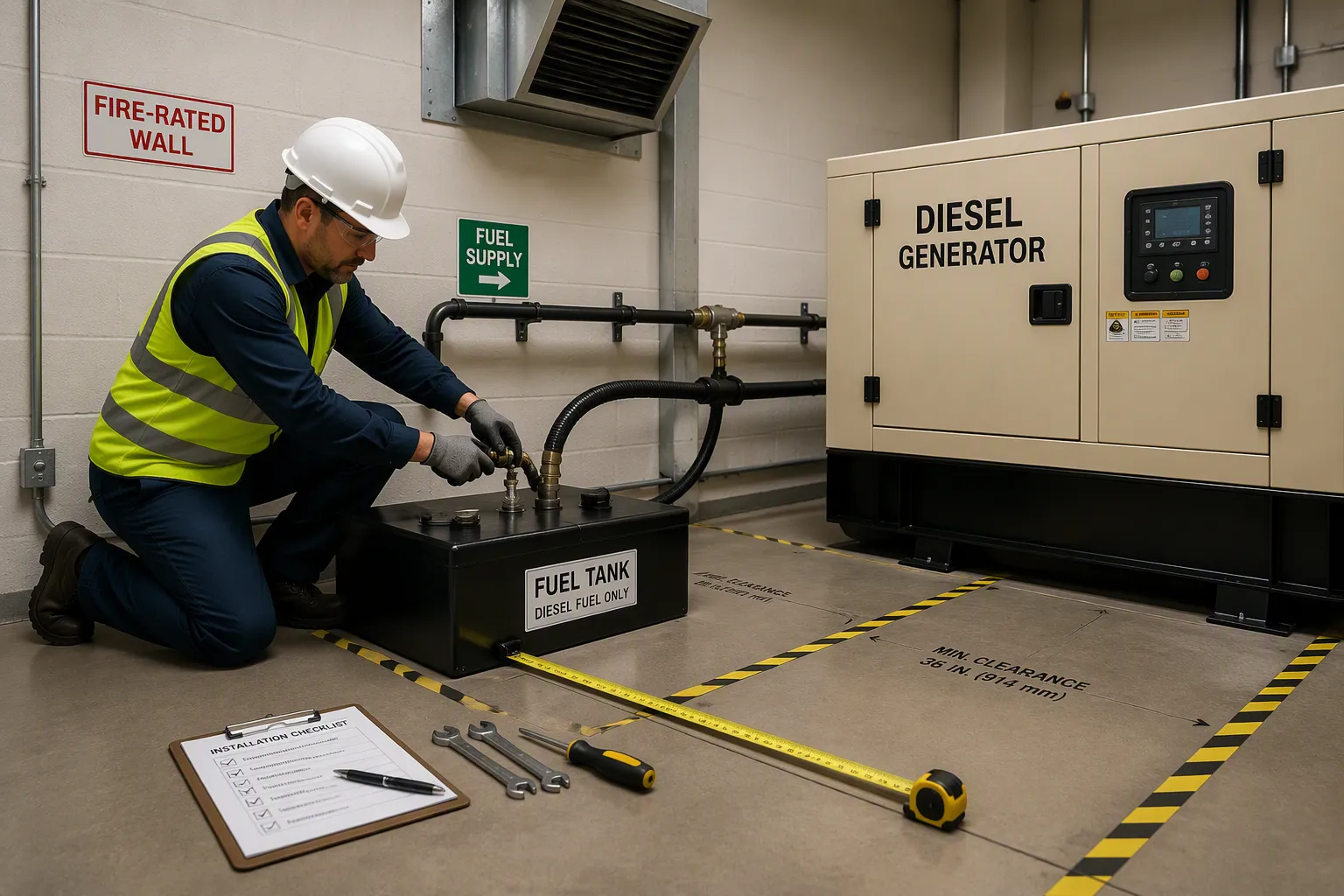 Installing Fuel Tanks for Generator Sets